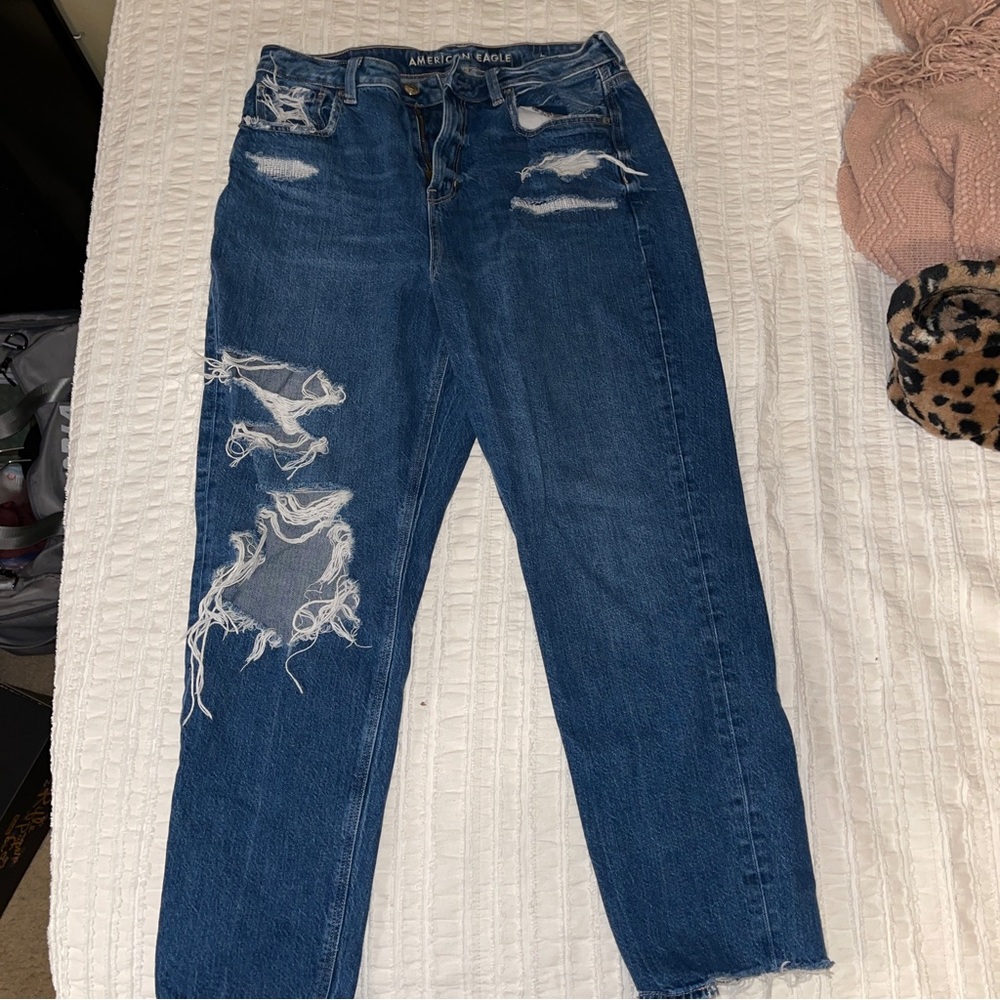 American eagle distressed mom jeans